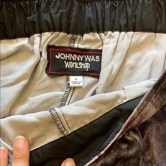 Johnny Was Velvet Pants with Floral Pattern - Picture 2 of 2